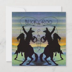 Convite de aniversário BUCKAROO ~ EZ2 PERSONALIZAD