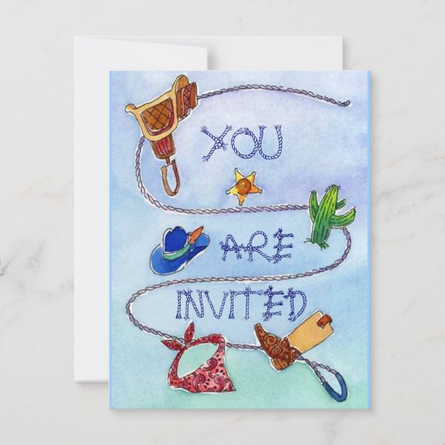 CONVITE DE ANIVERSÁRIO BUCKAROO ~ EZ2 PERSONALIZAD (Frente)