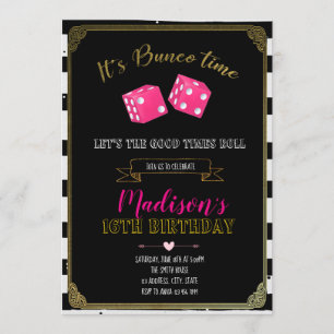 Convite de aniversário Bunco