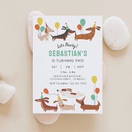 Convite de Aniversário Cachorro Vamos Festejar