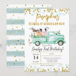 Convite de Aniversário Caminhão de Abóbora da Faze