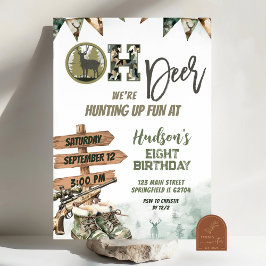 Convite de Aniversário Camuflado Oh Deer Caça