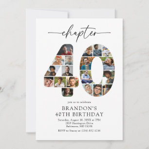 Convite de Aniversário Capítulo 40 Elegante 40º