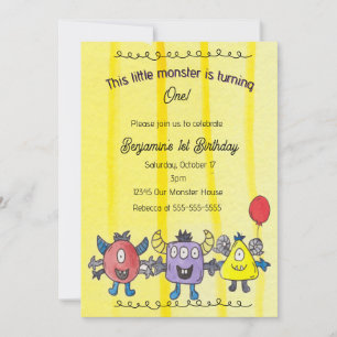 Convite de Aniversário Caprichoso Três Pequenos Mo