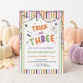 Convite de Aniversário Caprichoso Trick or Three