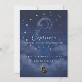 Convite de Aniversário Capricórnio Zodíaco