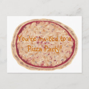 Convite de aniversário, cartões postais de pizza
