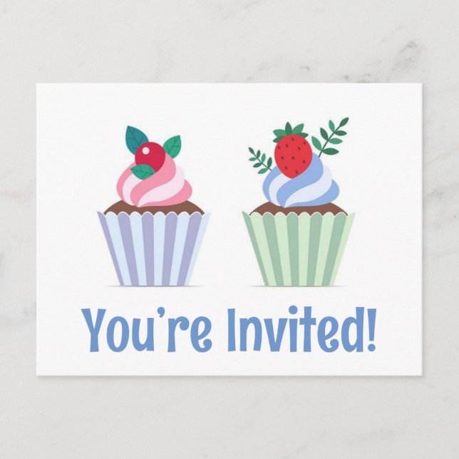 Convite de aniversário cartões-postais felizes (Frente)