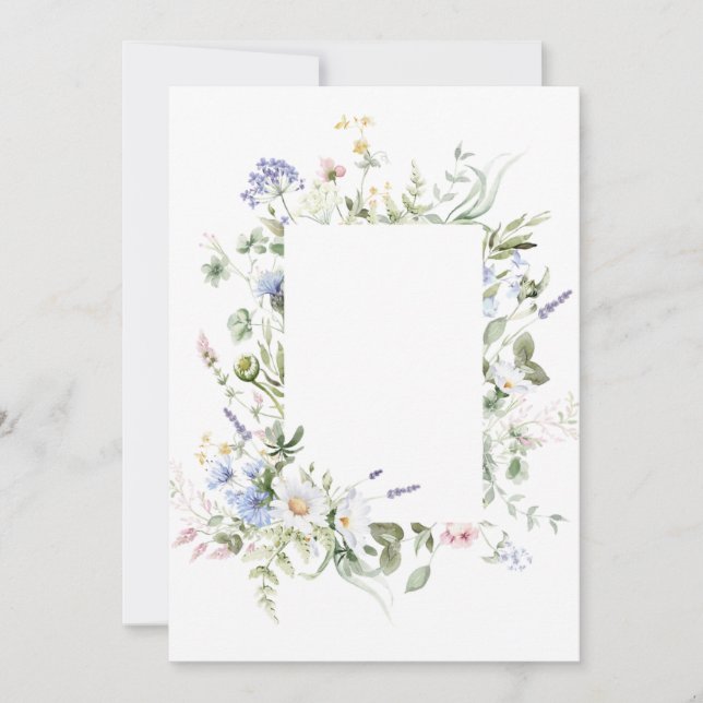 Convite de Aniversário Casamento com Borda Floral (Frente)