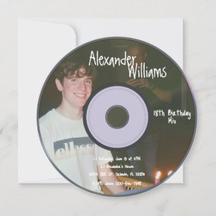 Convite de aniversário CD de música dos Retro Boys