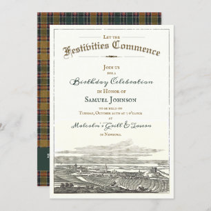 Convite De Aniversário Celta Elegante Antiquado Vi