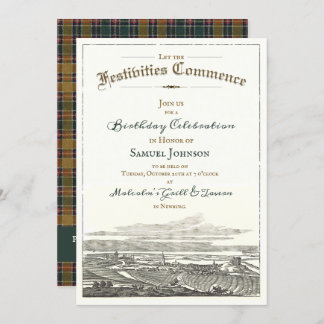 Convite de Aniversário Celta Elegante Antiquado Vi