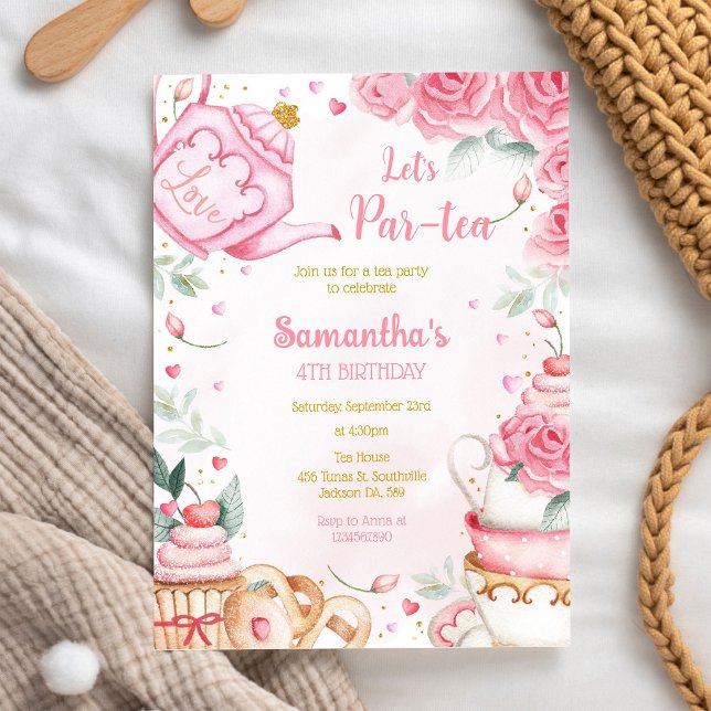 Convite de Aniversário Chá Par-tea (Criador carregado)
