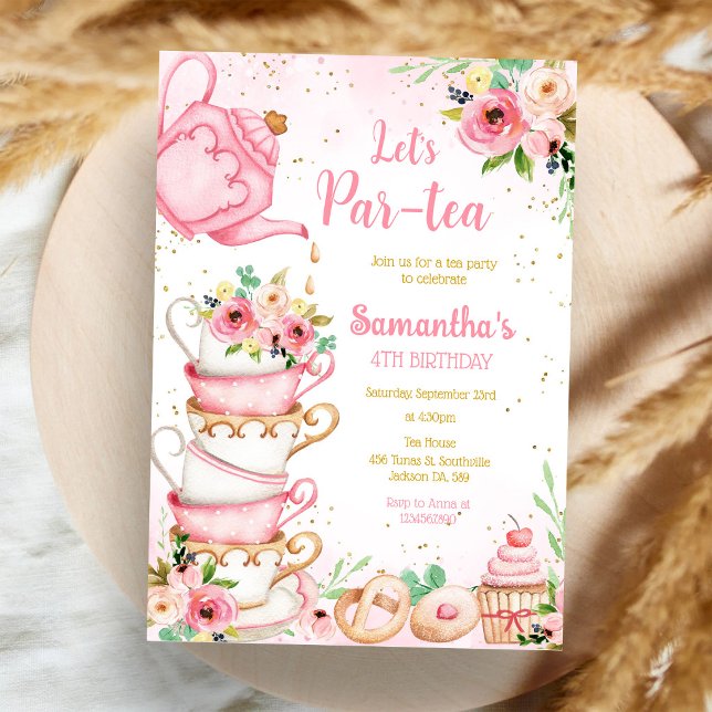 Convite de Aniversário Chá Par-tea (Criador carregado)