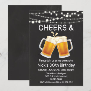 CONVITE DE ANIVERSÁRIO Cheers & Beers PARA TODAS A