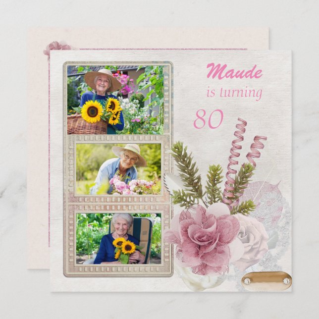 Convite de aniversário Chique (Frente/Verso)