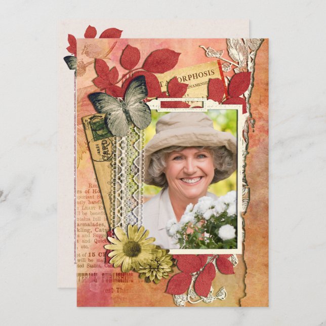 Convite de aniversário chique (Frente/Verso)