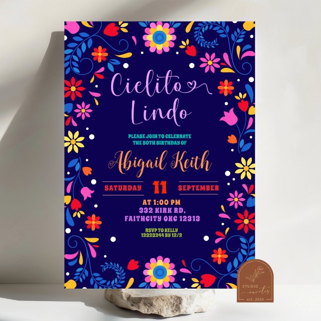 Convite de Aniversário Cielito Lindo Fiesta Mexica (Criador carregado)