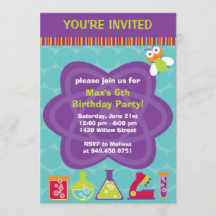 Convite de aniversário Cientista