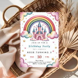 Convite de Aniversário Colorido Arco-íris para Cri