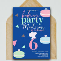 Convite de Aniversário Colorido com Macarons Fofos
