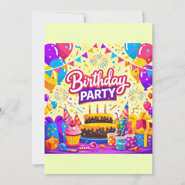 Convite de Aniversário Colorido de Balões