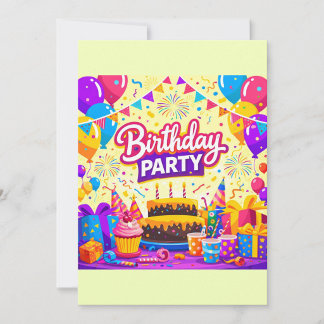 Convite de Aniversário Colorido de Balões 