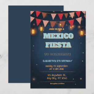 Convite de Aniversário Colorido Fiesta Mexicana