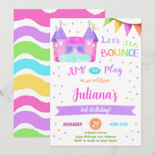 Convite de Aniversário Colorido para Casa de Brinq