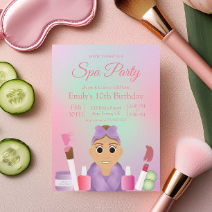 Convite de Aniversário Colorido para Festa de Spa
