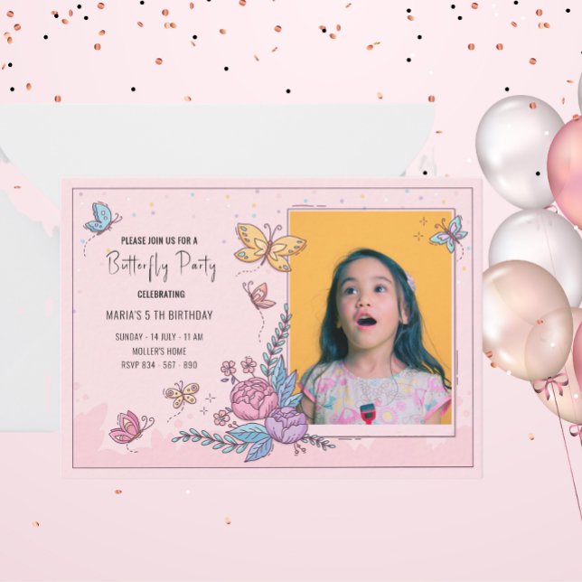 Convite de aniversário colorido para festas de bor (Criador carregado)