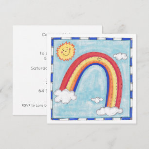 Convite de Aniversário Colorido Personalizado Arco
