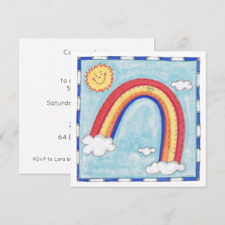 Convite de Aniversário Colorido Personalizado Arco