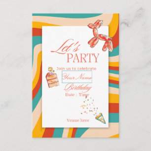 Convite de Aniversário Colorido "Vamos Festejar"