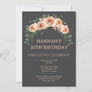 Convite de Aniversário com Arco Floral Elegante