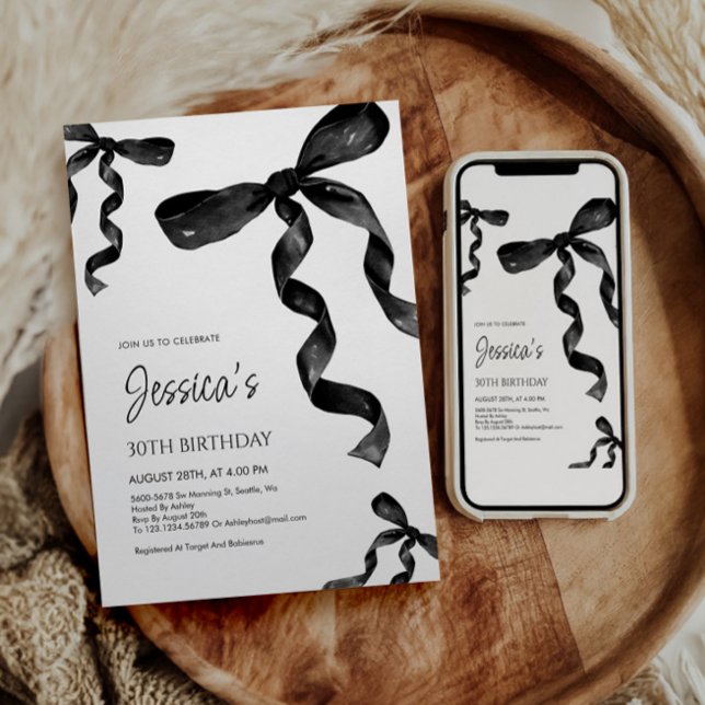 Convite de Aniversário com Arco Negro (Criador carregado)