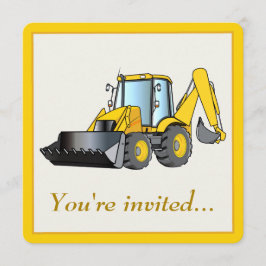 Convite de aniversário com Backhoe