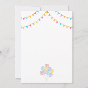 Convite de Aniversário com Balões Anúncio de Festa