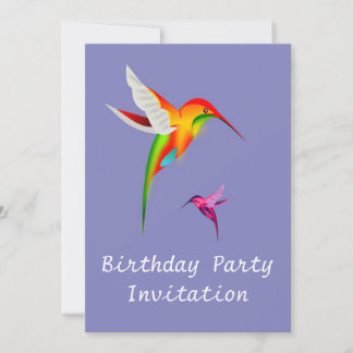 Convite de aniversário com beija-flores