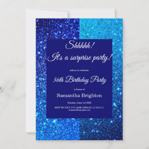 Convite de Aniversário com Brilho Azul