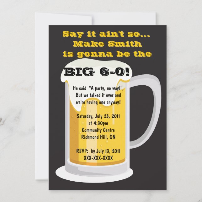 Convite de Aniversário com Cerveja (Frente)