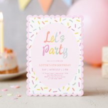 Convite de Aniversário com Confetes Coloridos