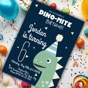 Convite de Aniversário com Confetes do Dinossauro