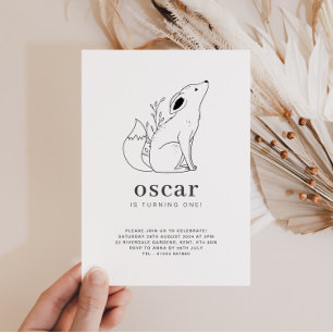 Convite de Aniversário com Desenho de Raposa