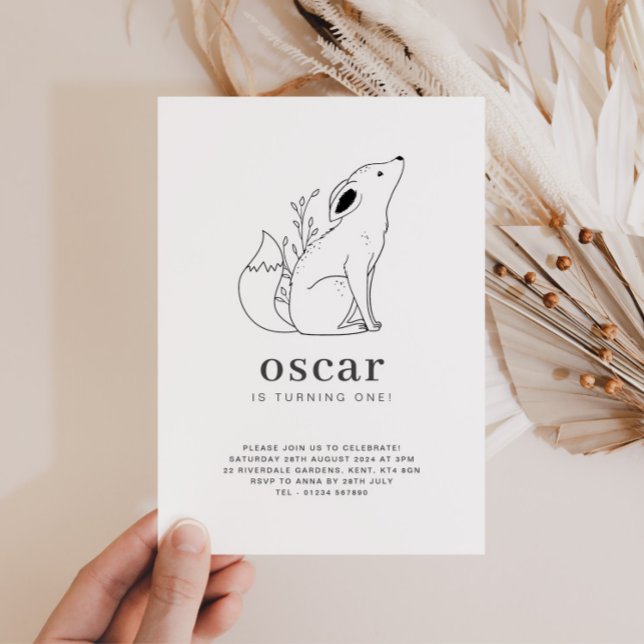 Convite de Aniversário com Desenho de Raposa (Criador carregado)