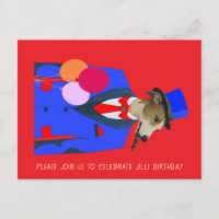 Convite de Aniversário com Design de Galgo