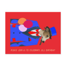 Convite de Aniversário com Design de Galgo