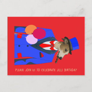 Convite de Aniversário com Design de Galgo