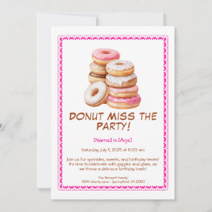 Convite de Aniversário com Donut – Colorido e Dive