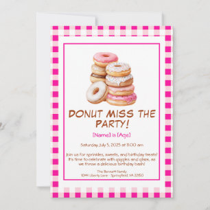 Convite de Aniversário com Donut – Colorido e Dive